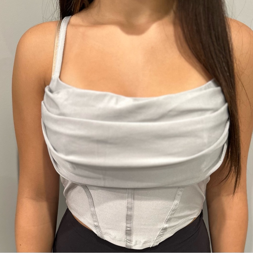 Silver crop top